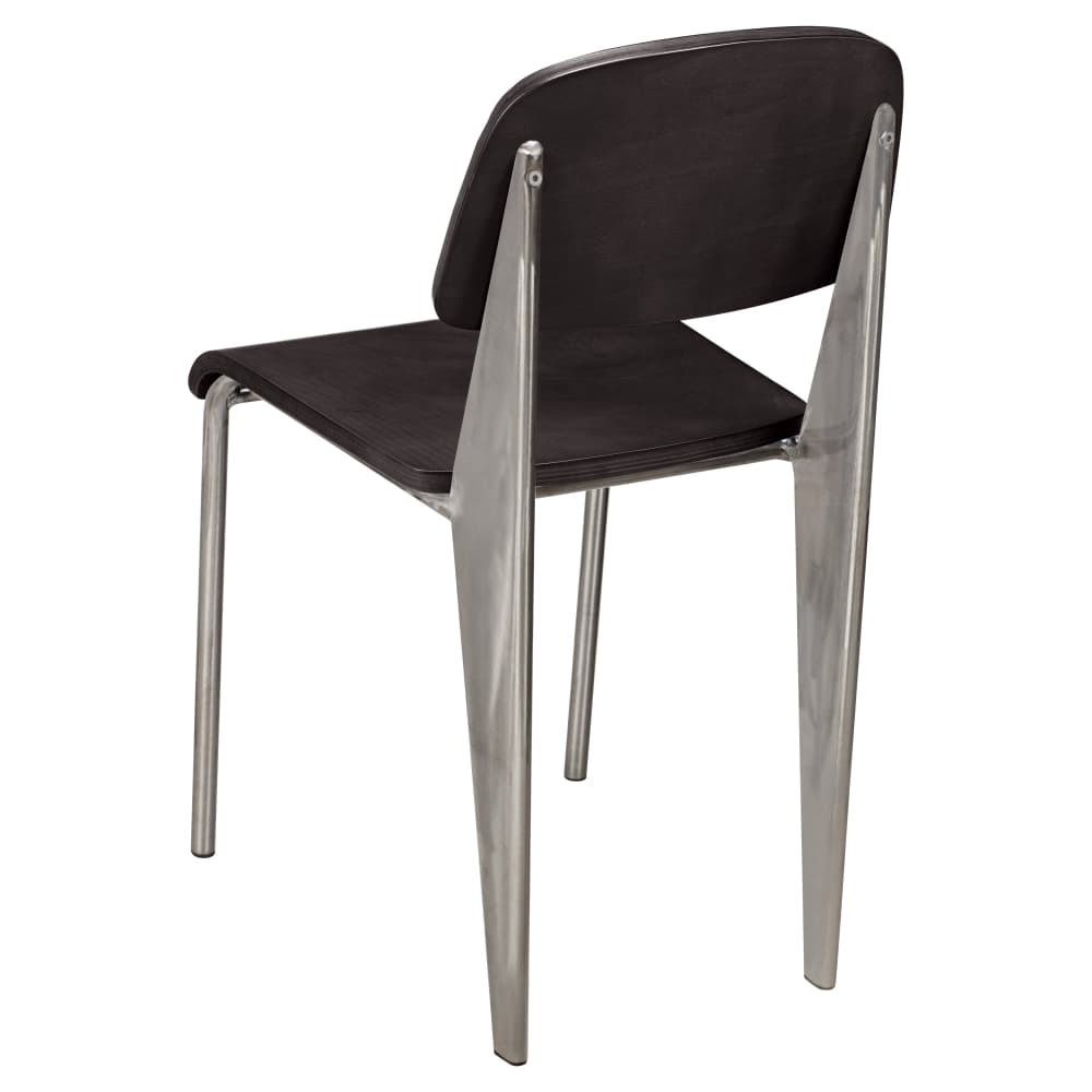 Dining chair selection, Nico metal with wood back in clear Coat finish