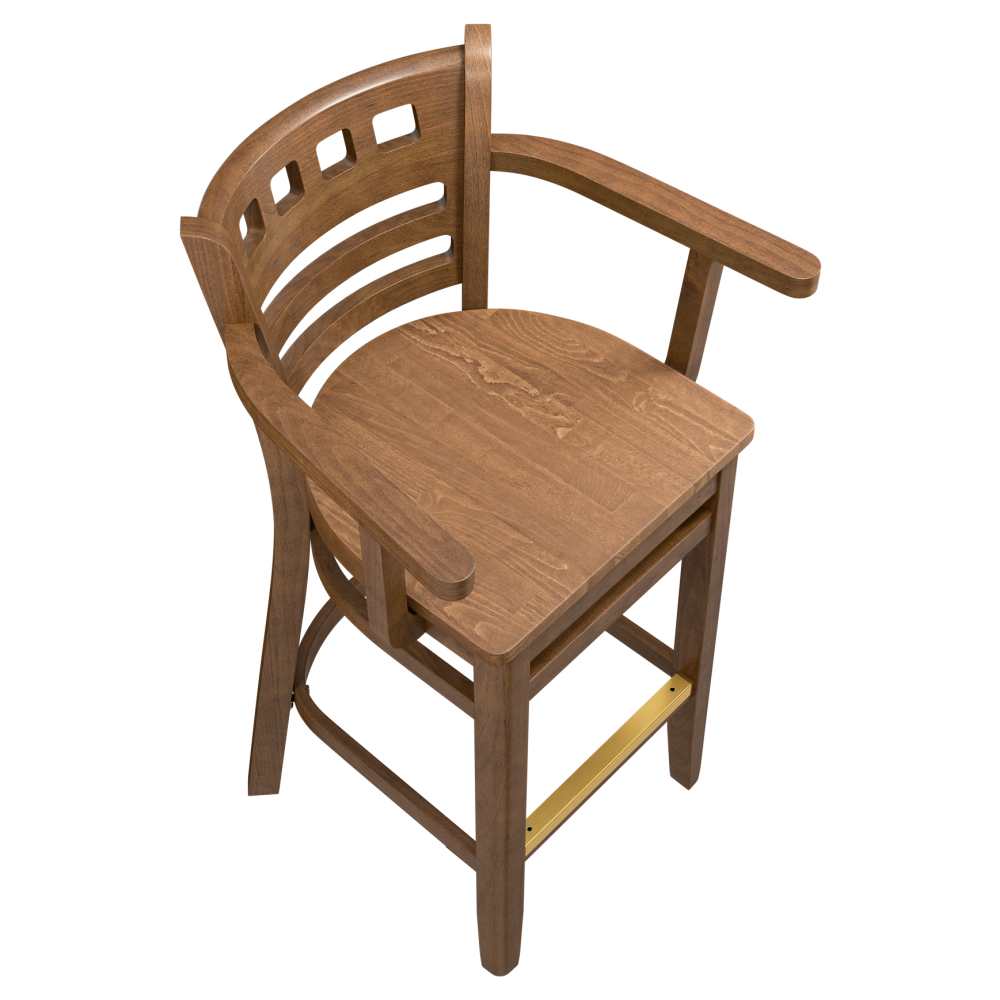 Bar stool selection, American back wood with arms
