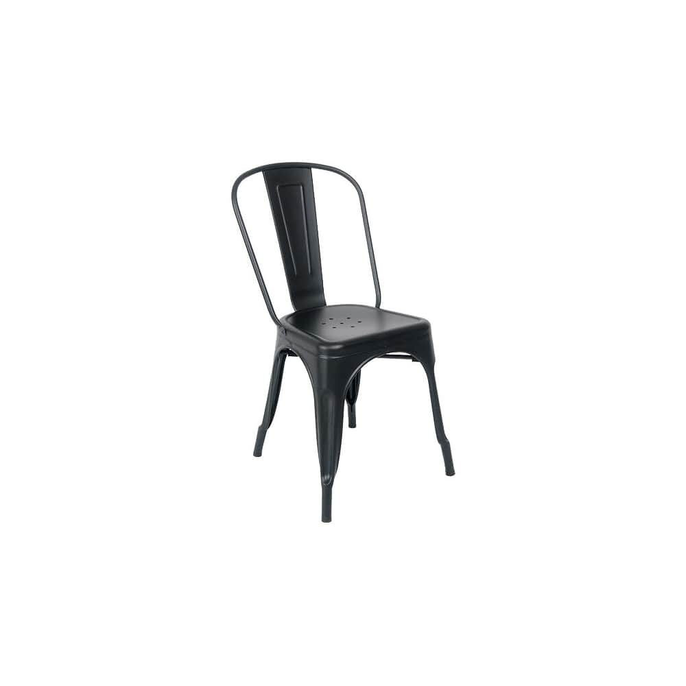 Bistro-Style Metal Chair in Black Finish