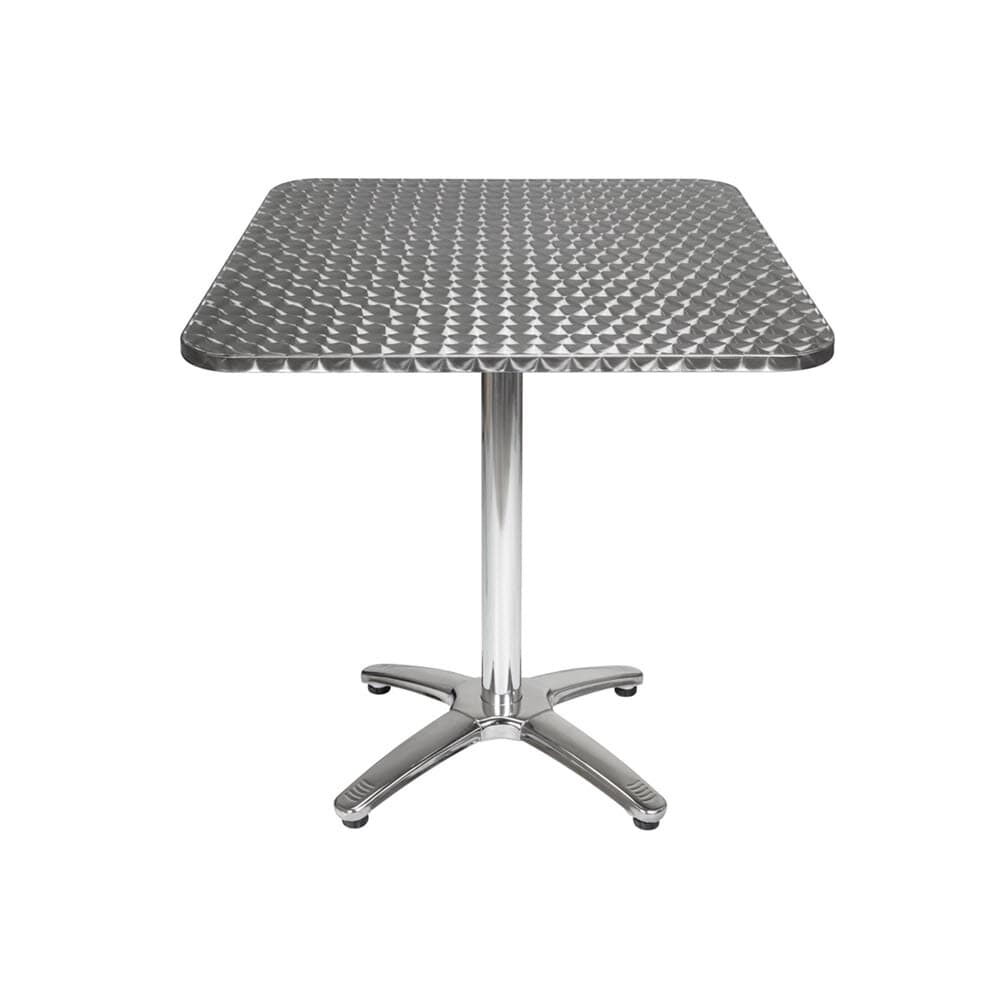 Aluminum Table and Chair with Black Resin Seat and Back Set