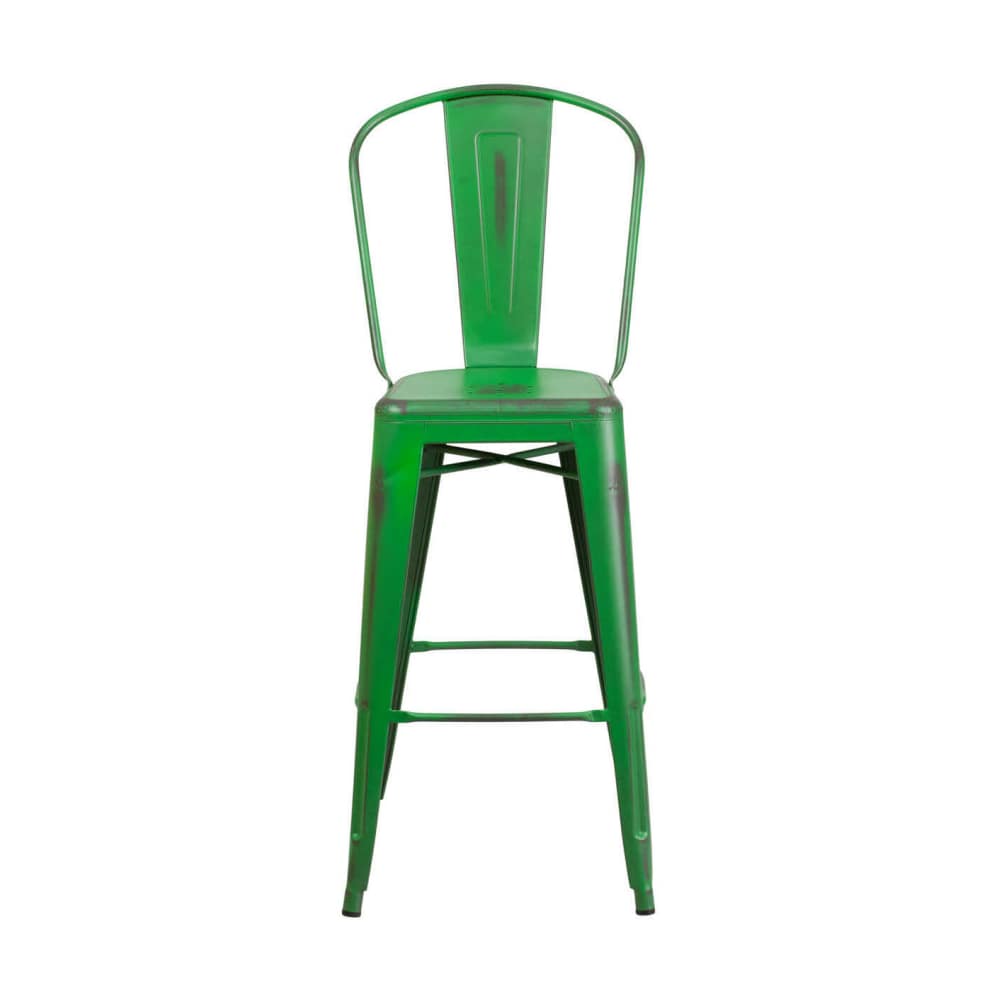 Bar stool selection, Distressed green Bistro Style