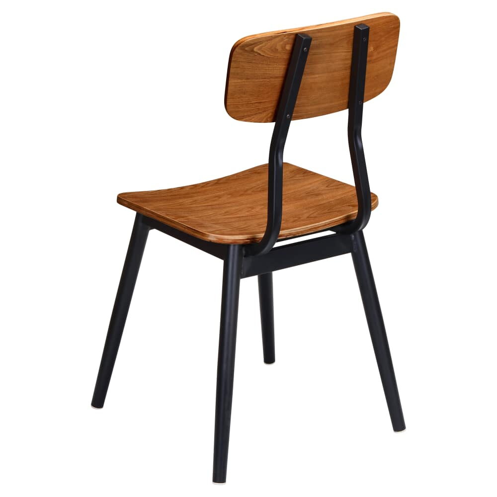 Basel Metal Chair with Wood Back and Seat