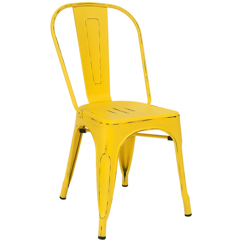 Dining chair selection, Bistro Style metal in Distressed Yellow finish