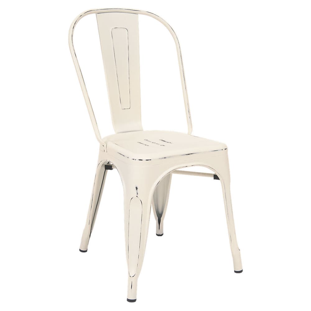 Dining chair selection, Bistro Style metal in Distressed white finish