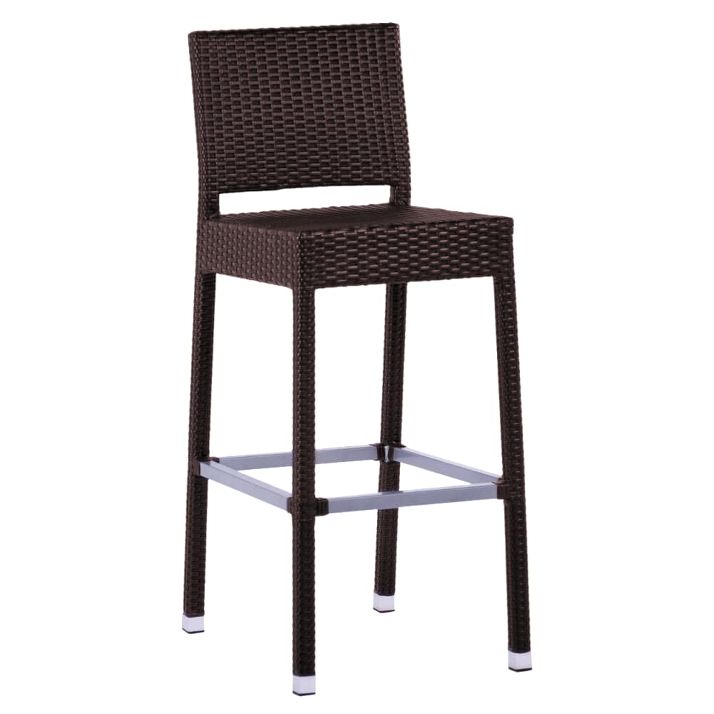 Bar stool selection, Felix woven Chocolate rattan patio