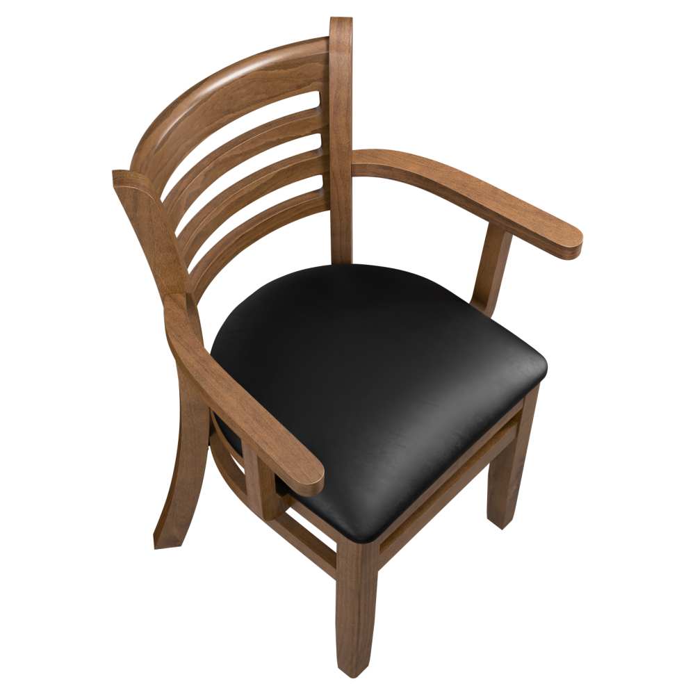 Ladder back wood dining chair