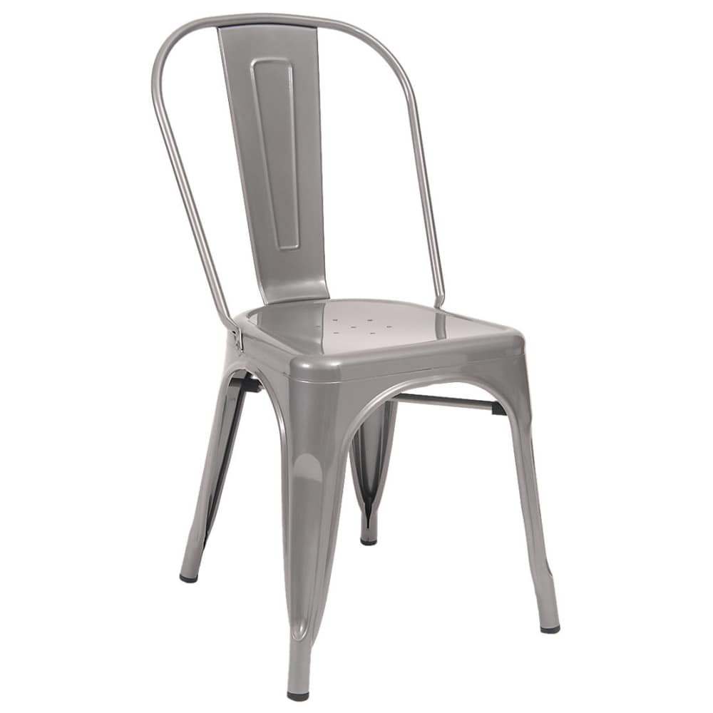 Dining chair selection, Bistro Style metal in light gray finish