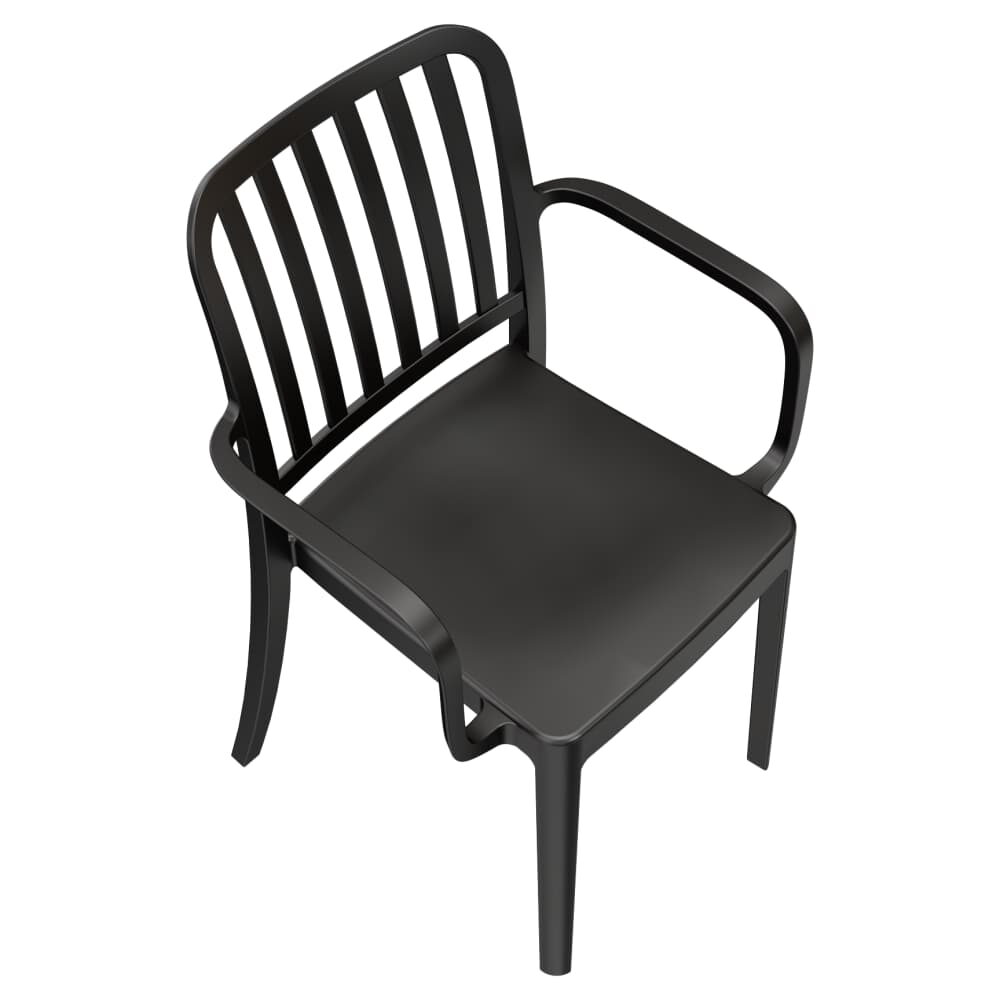 Miles Slat-Back Outdoor Resin Armchair