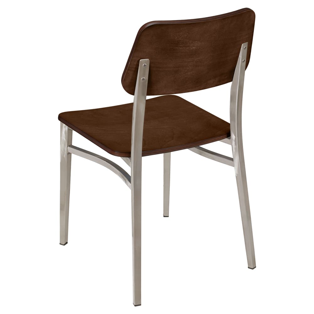 Dining chair selection, Luca metal with wood back in clear Coat finish