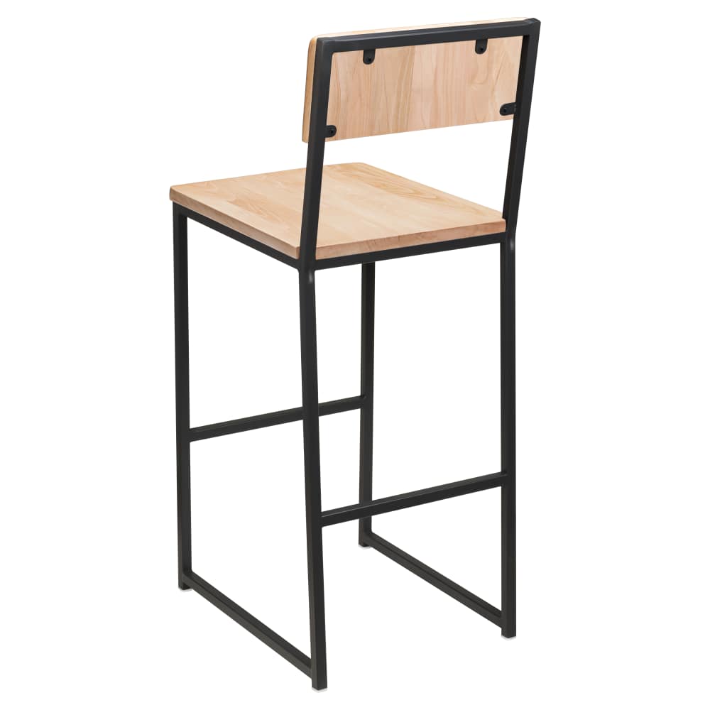 Indy Metal Bar Stool with Wood Back