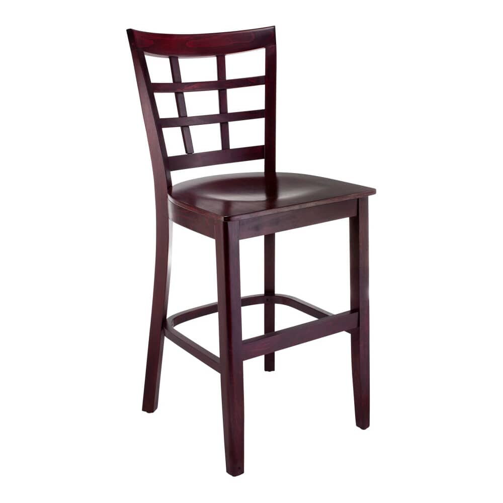 Window-Back Wood Counter Stool