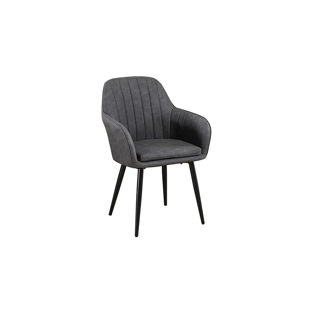 Armchair selection, Gray vinyl metal Lounge