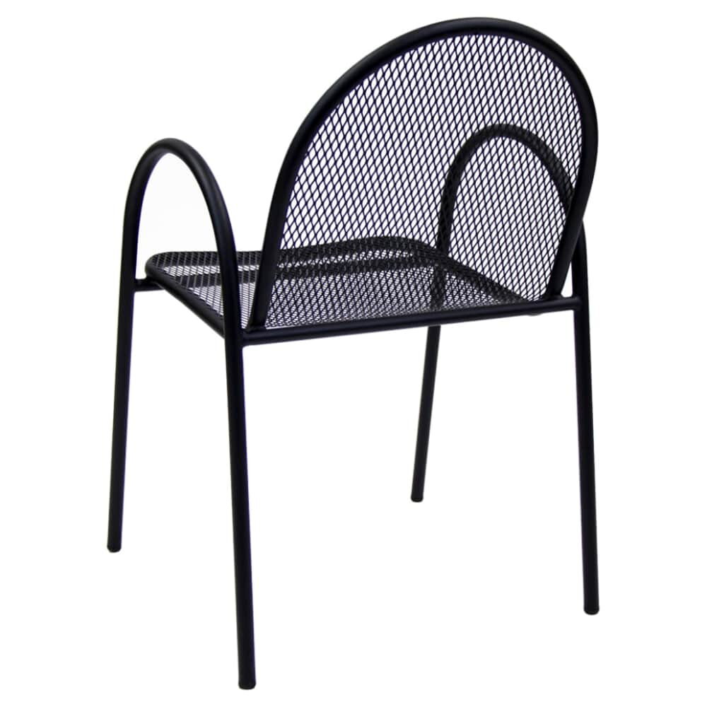 Black Metal Mesh Patio Armchair