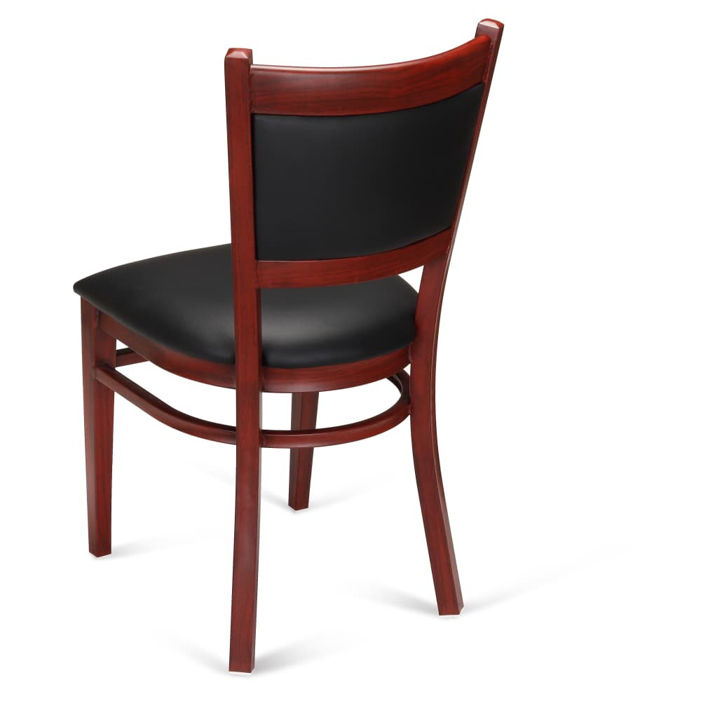 Metal Padded Back Chair with Wood Look Finish