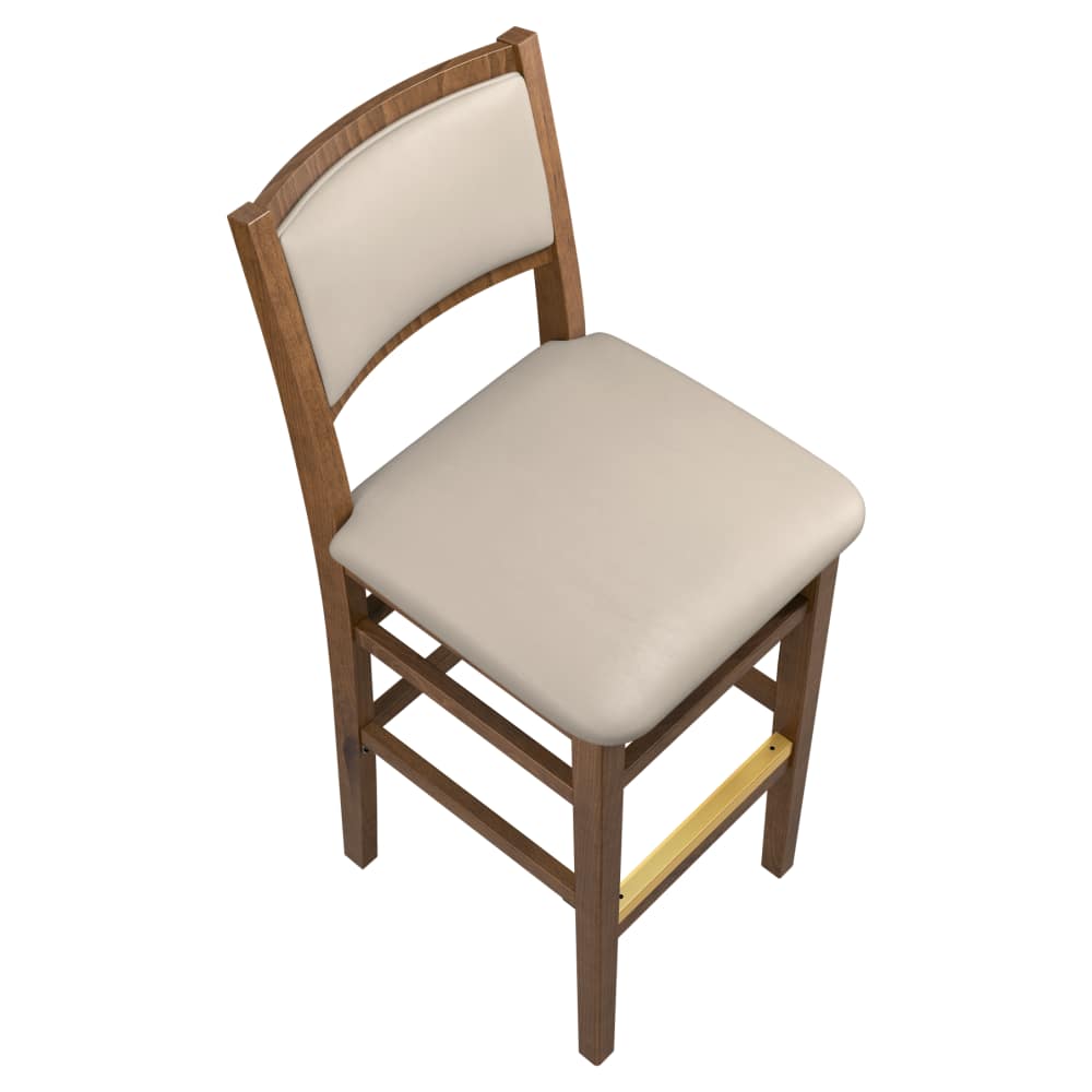 Bar stool selection, Stella wood with padded back