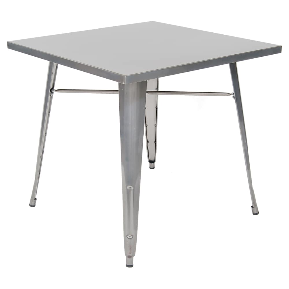 Dining table selection, Metal in clear finish, height
