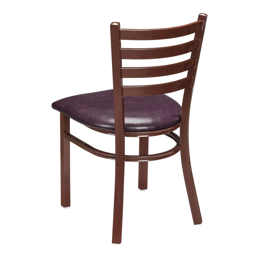 Metal Ladder-Back Chair in Brown Finish