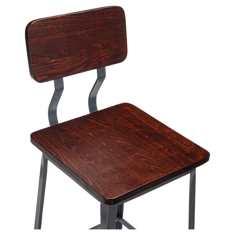 Bar stool selection, Massello dark gray metal with wood back
