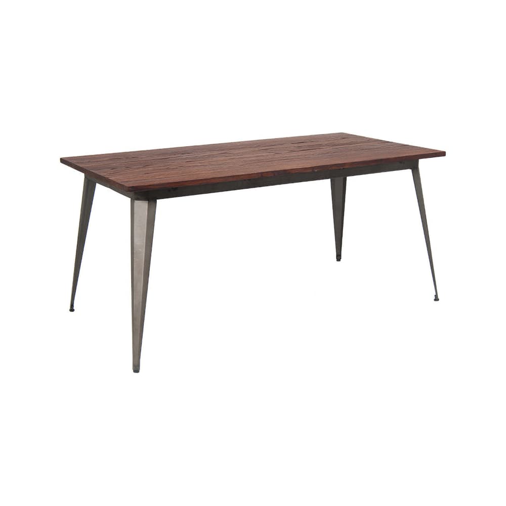Dining table selection, Industrial series in dark gray finish and wood top