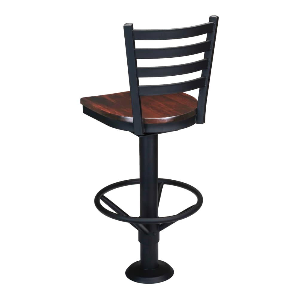 Ladder-Back Bolt-Down Metal Swivel Bar Stool