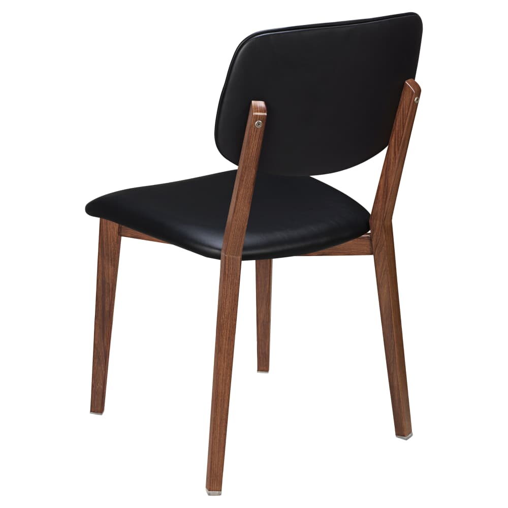 Enzo Wood Grain Metal Chair with Padded Back