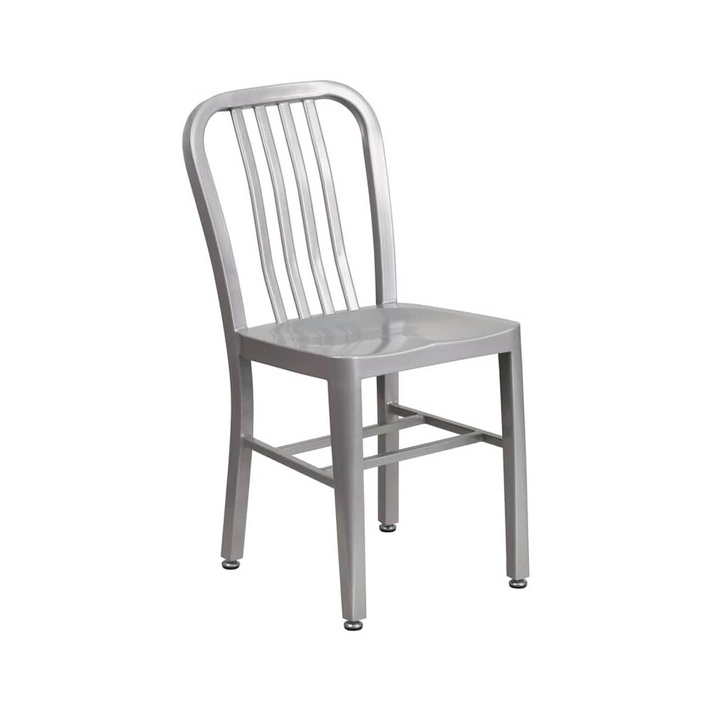 Metal Chair in Silver Finish