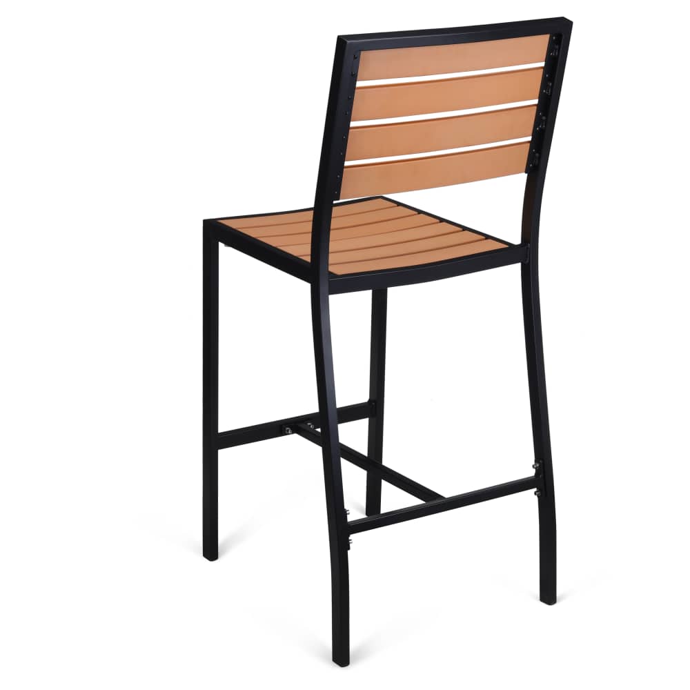 Bar stool selection, Black faux teak patio