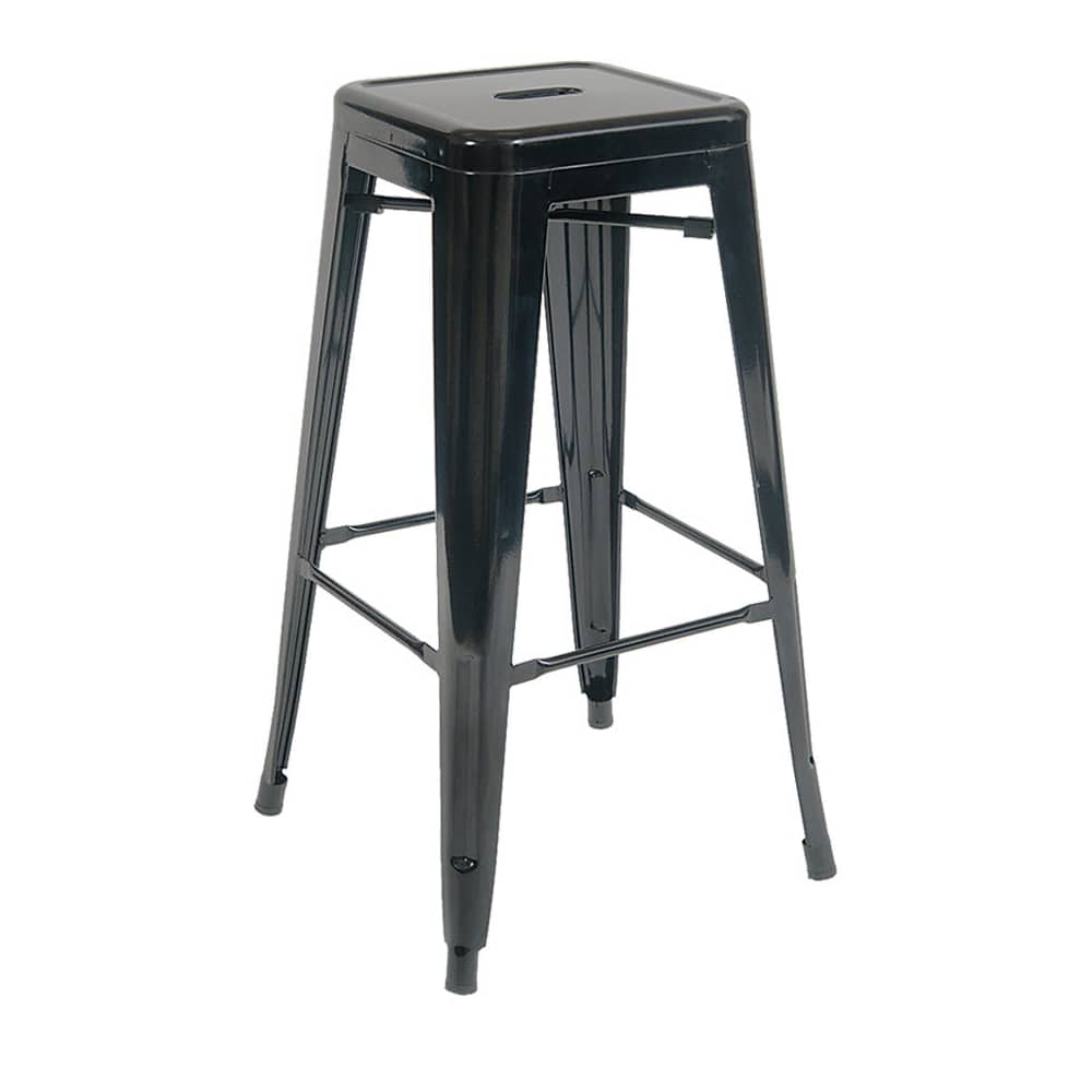 Bar stool selection, Bistro Style metal Backless in black finish