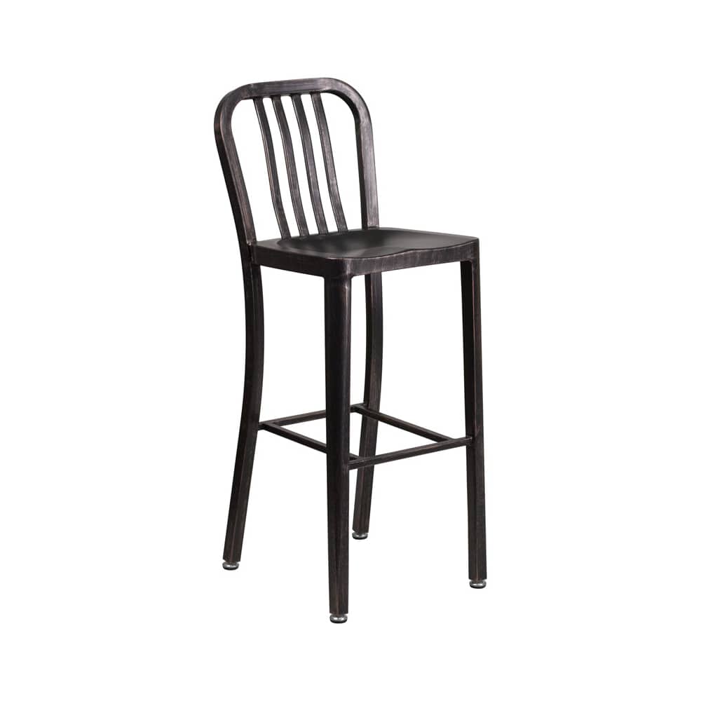 Bar stool selection, Indoor, outdoor metal in Distressed black finish