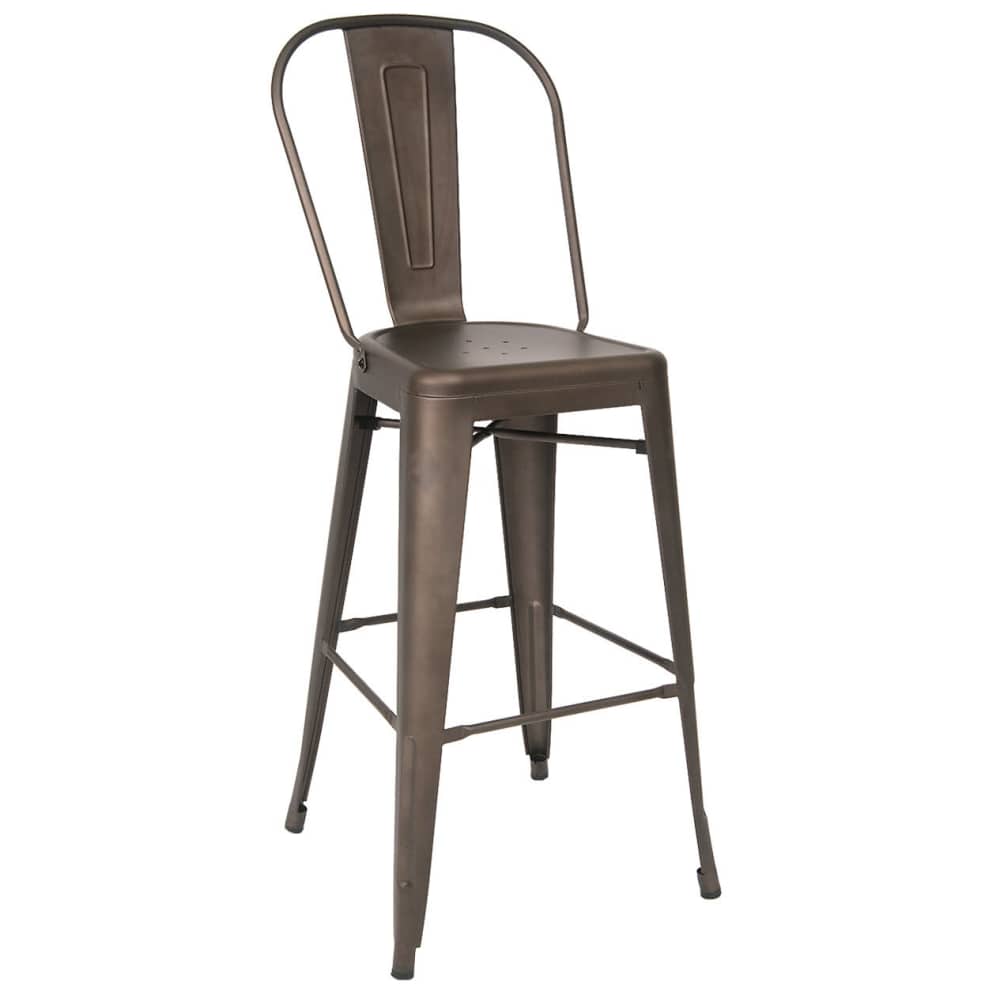 Bar stool selection, Bistro Style metal in dark gray finish
