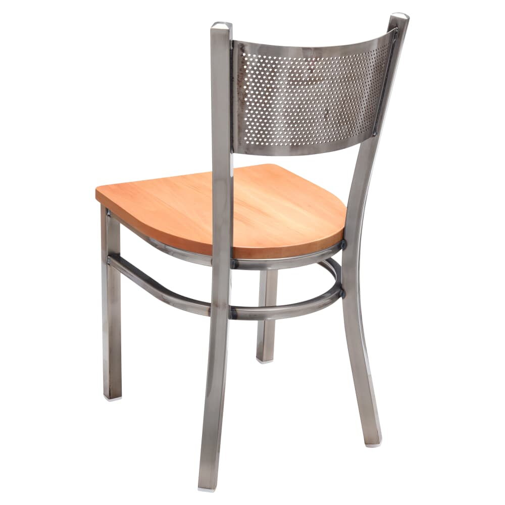 Clear Coat Checker Back Metal Chair