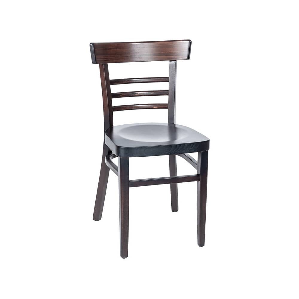 Wooden Ladder-Back Chair with Extended Edges
