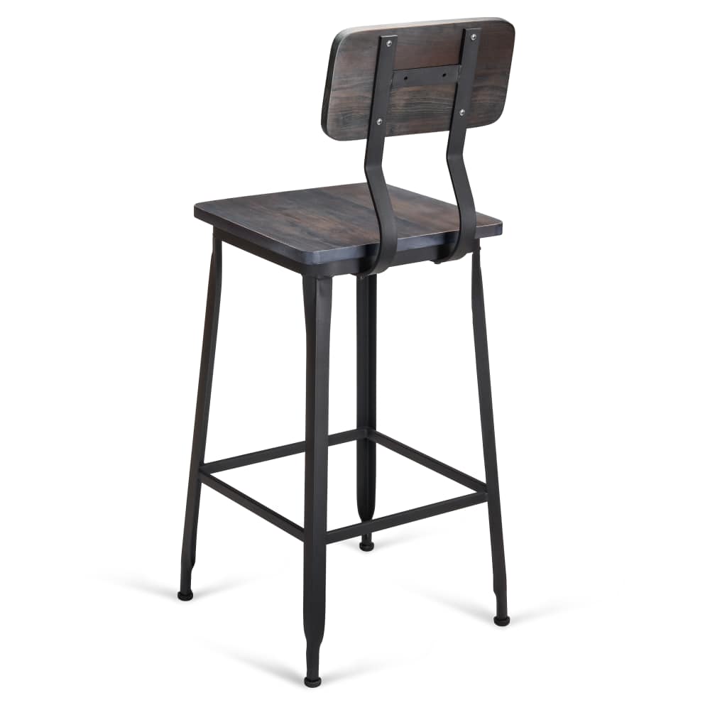 Bar stool selection, Massello black metal with wood back
