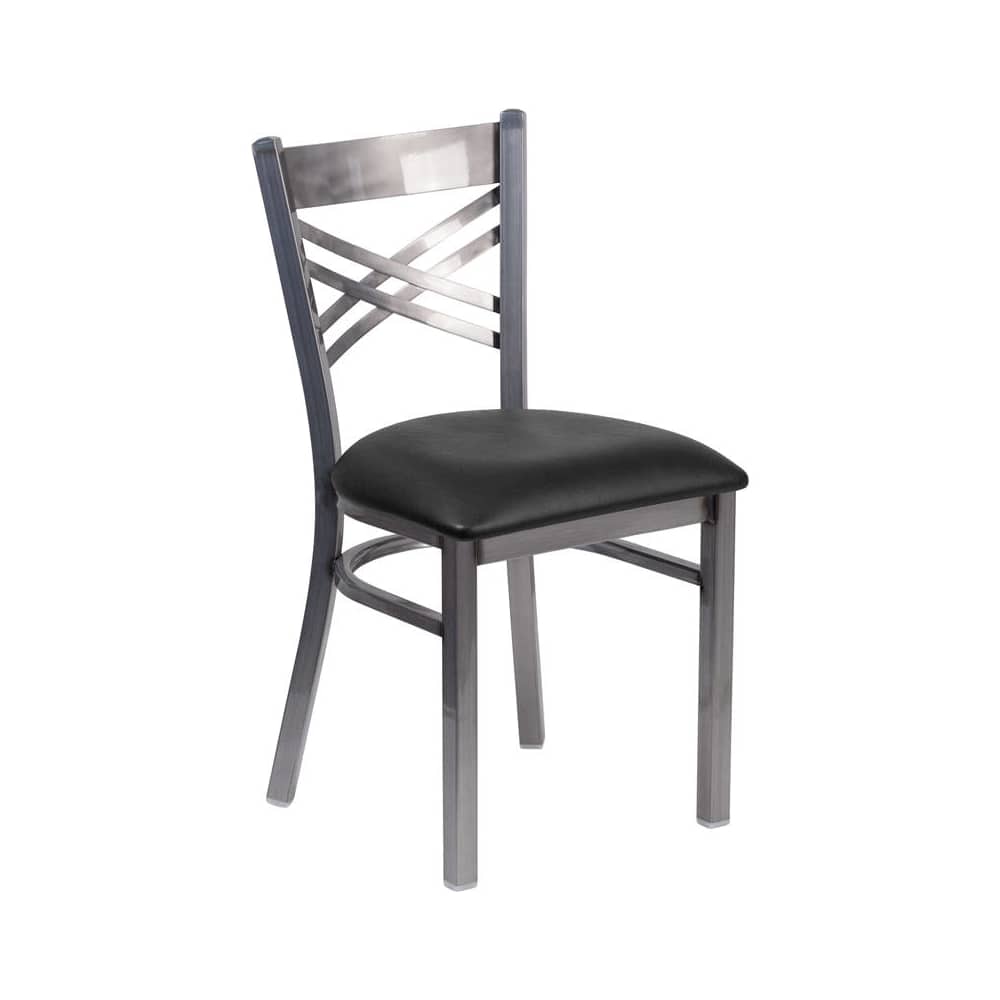 Dining chair selection, Metal X back in clear Coat finish