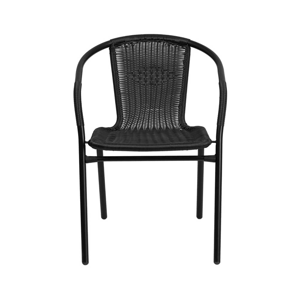 Dining chair selection, Black indoor-outdoor rattan