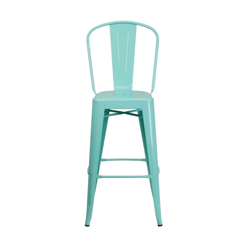 Bar stool selection, Light blue Bistro Style metal