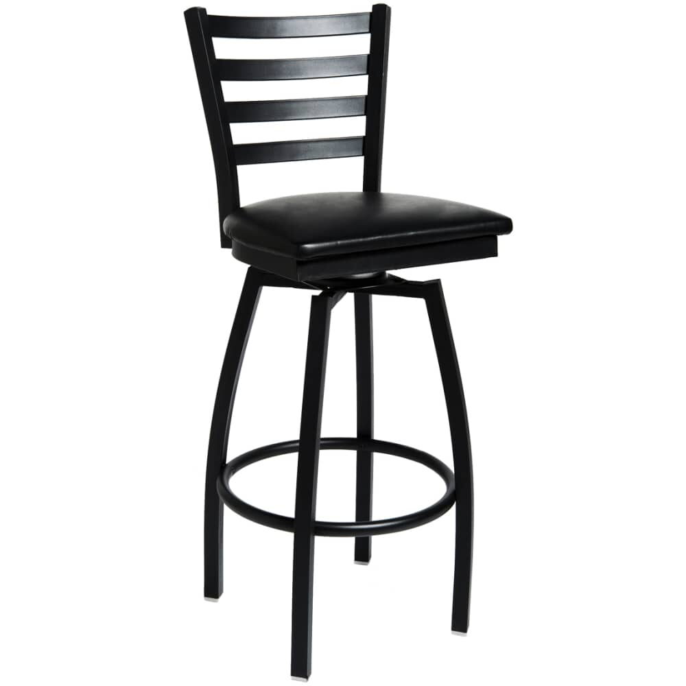 Swivel Ladder-Back Metal Bar Stool