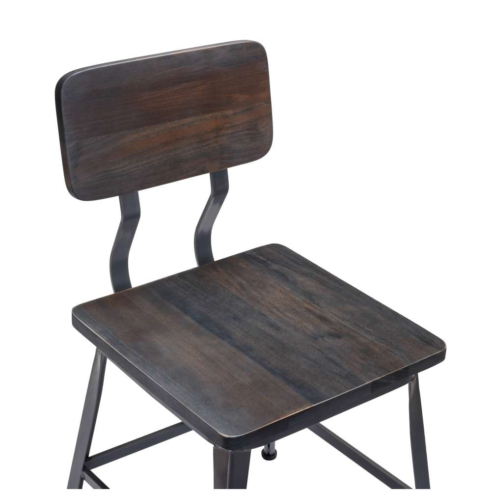 Dining chair selection, Massello dark gray metal with wood back