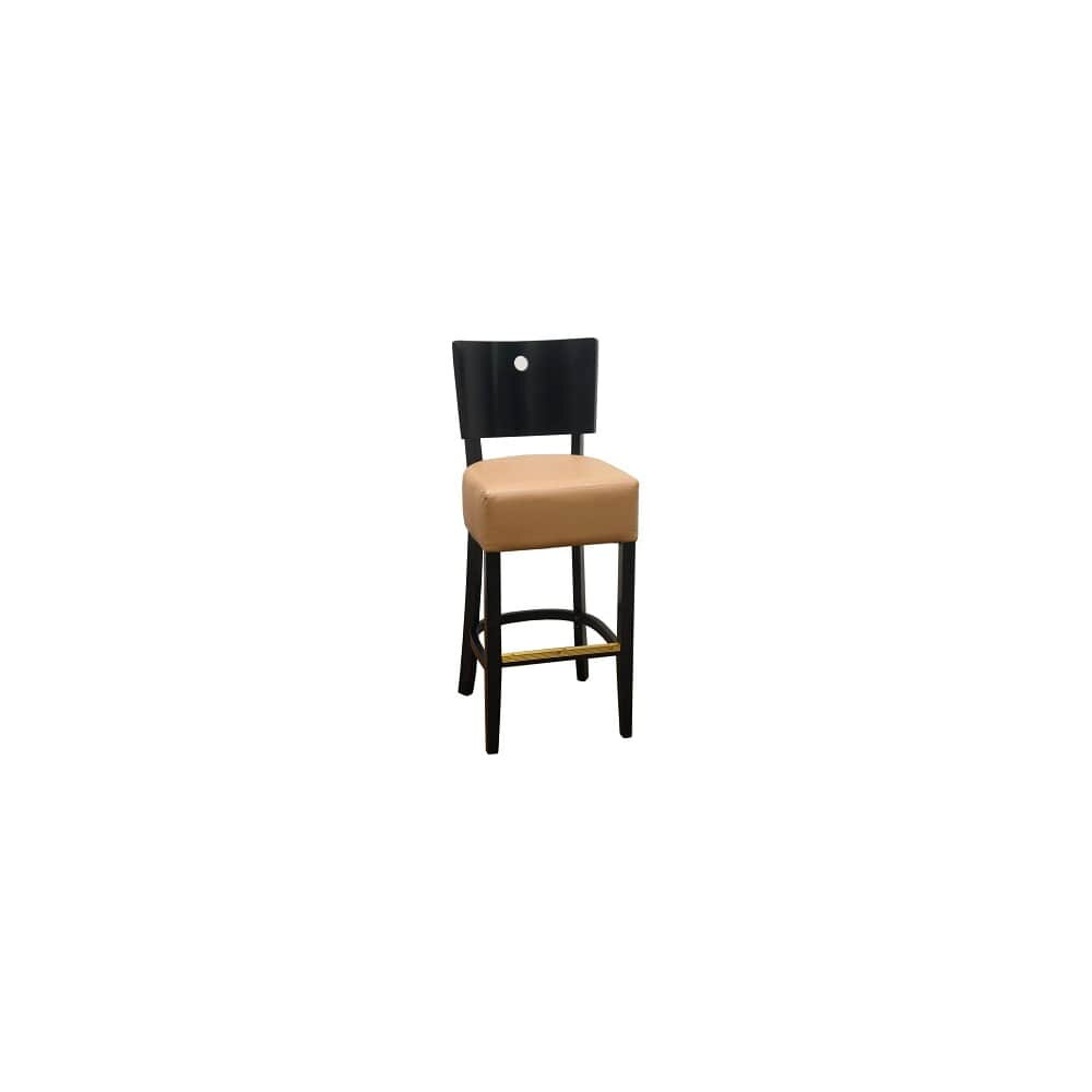 Designer Curved Back Wood Bar Stool