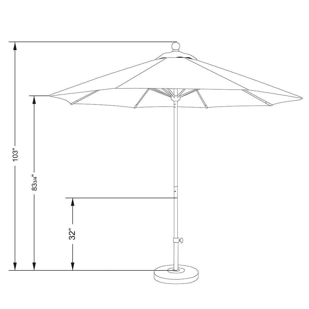 Casey Aluminum Umbrella, 9 Ft