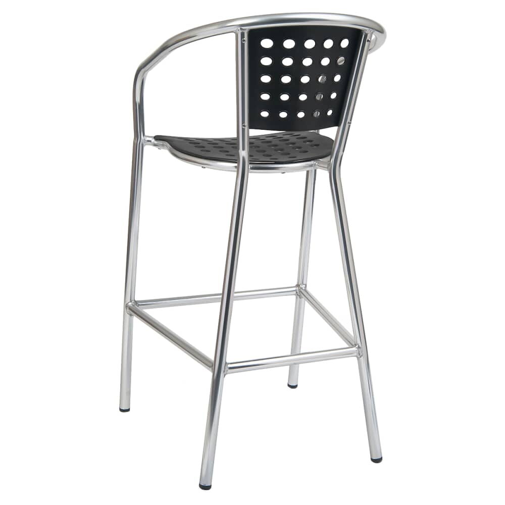 Aluminum Black Resin Patio Bar Stool