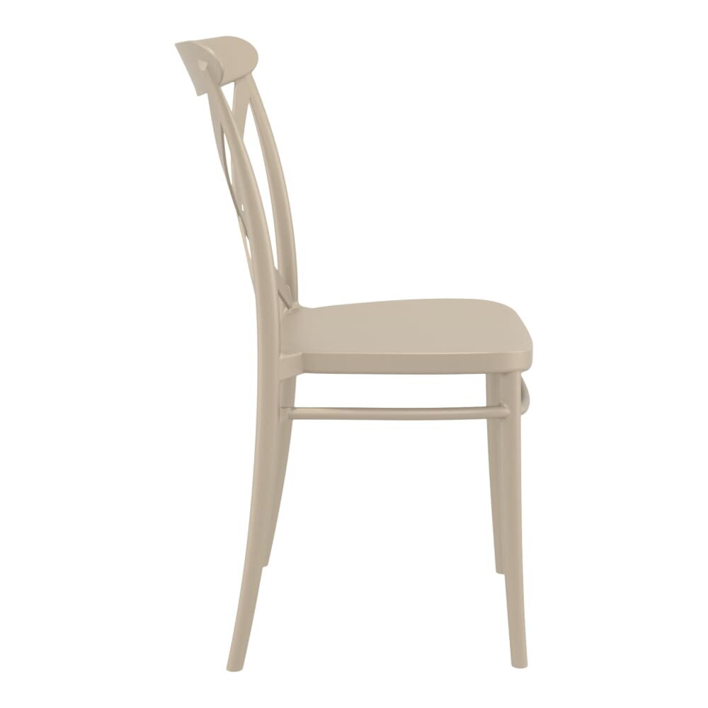 Cross-Back Resin Patio Chair