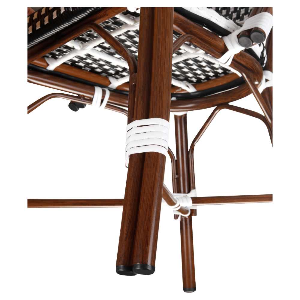 Armchair selection, Patio with black and white rattan in walnut finish