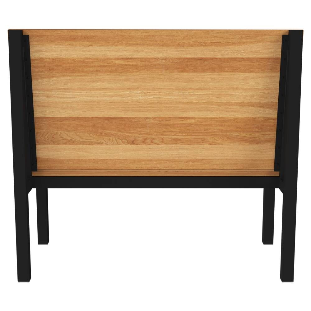 Ottis Metal Booth with Solid Wood Back
