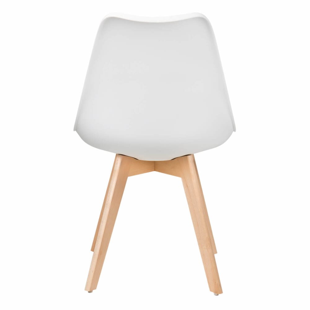 Nordic-Style Wood Chair in White