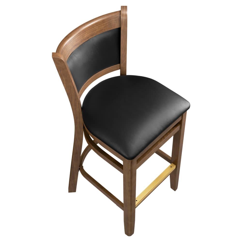 Padded Back Wood Bar Stool