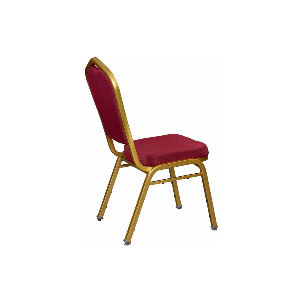 Dining chair selection, Metal stack, Sun gold frame with red 2001 fabric