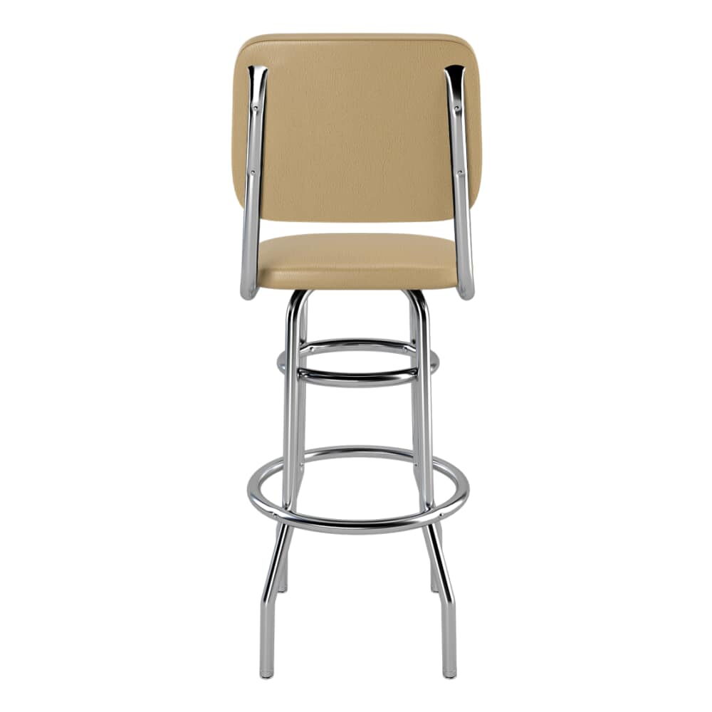 Laterca Diner Bar Stool with Double Ring Chrome Frame