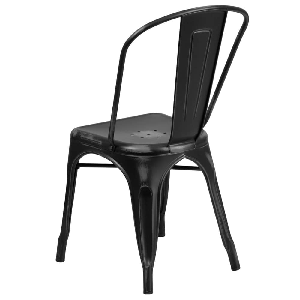Dining chair selection, Bistro Style metal in Distressed black finish