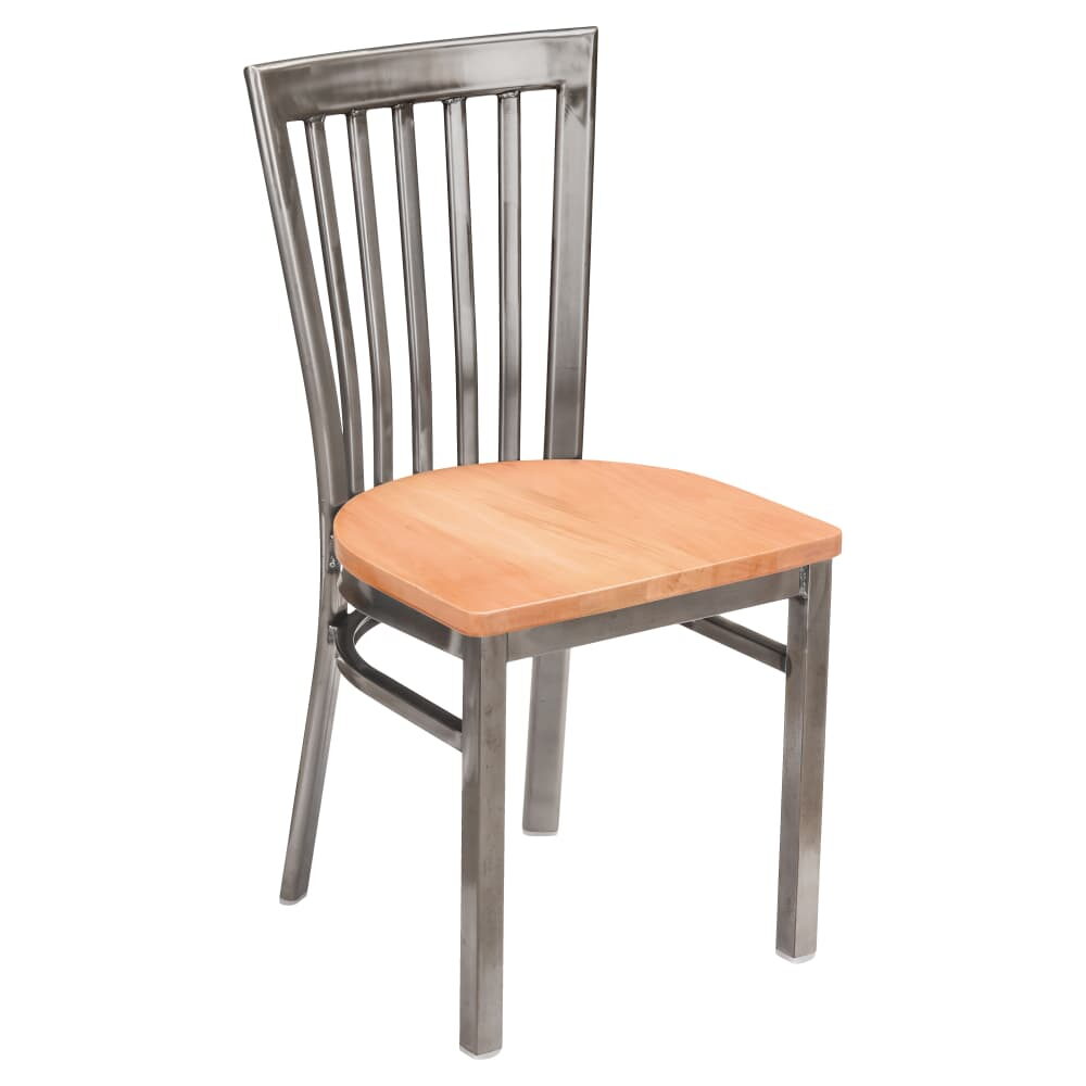 Clear Coat Elongated Back Metal Chair